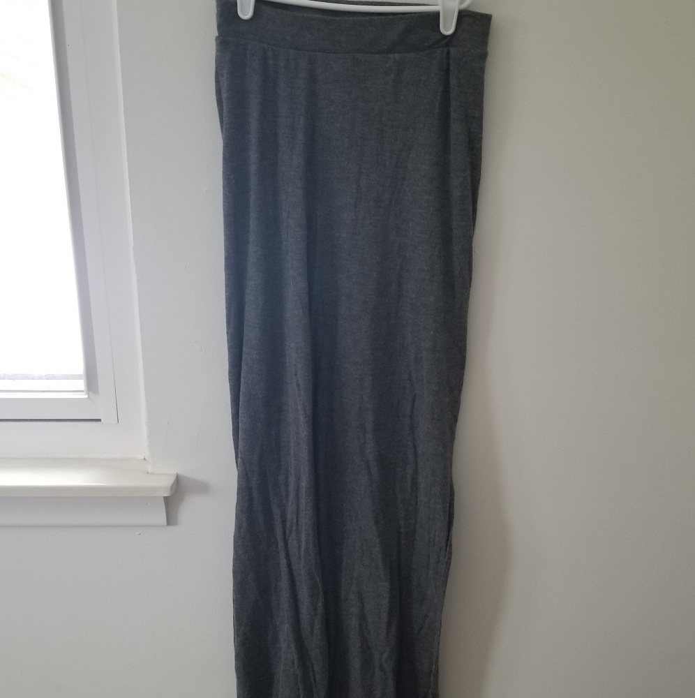 Womens Gray Maxi Skirt
